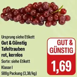 Feneberg Gut & Günstig Tafeltrauben rot, kernlos Angebot