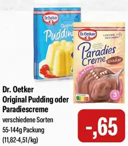 Feneberg Dr. Oetker Original Pudding oder Paradiescreme Angebot