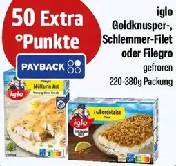 Feneberg iglo Goldknusper-, Schlemmer-Filet oder Filegro Angebot