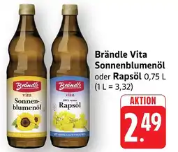 Edeka Neukauf Brändle Vita Sonnenblumenöl oder Rapsöl Angebot