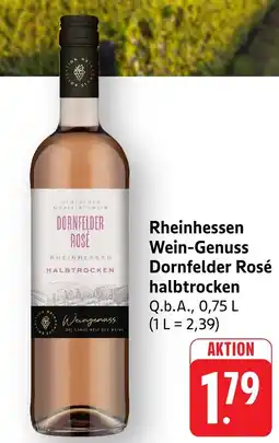 Edeka Neukauf Rheinhessen Wein-Genuss Dornfelder Rosé halbtrocken Q.b.A., Angebot