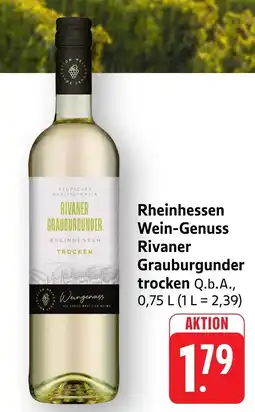Edeka Neukauf Rheinhessen Wein-Genuss Rivaner Grauburgunder trocken Q.b.A., Angebot