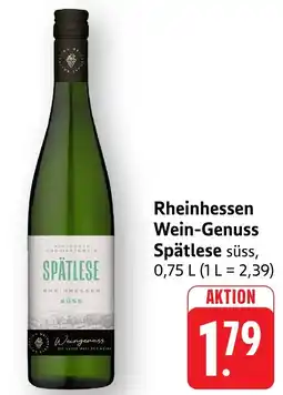 Edeka Neukauf Rheinhessen Wein-Genuss Spätlese süss Angebot
