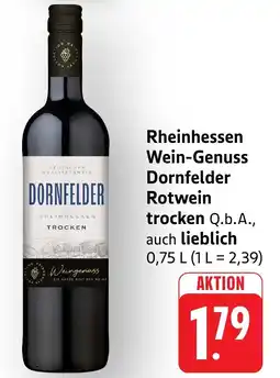 Edeka Neukauf Rheinhessen Wein-Genuss Dornfelder Rotwein trocken Q.b.A., auch lieblich Angebot
