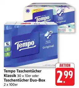 Edeka Neukauf Tempo Taschentücher Klassik oder Taschentücher Duo-Box Angebot