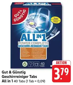 Edeka Neukauf Gut & Günstig Geschirrreiniger Tabs All in 1 Angebot