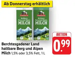 Edeka Neukauf Berchtesgadener Land haltbare Berg und Alpen Milch Angebot