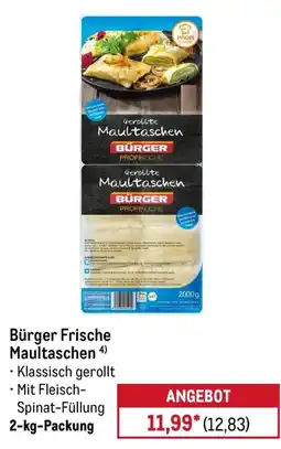 METRO Bürger Frische Maultaschen Angebot