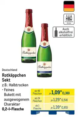 METRO Rotkäppchen Sekt z.B.: Halbtrocken Angebot