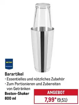 METRO METRO PROFESSIONAL Barartikel Boston-Shaker 800 ml Angebot