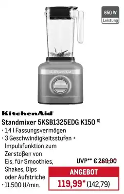 METRO KitchenAid Standmixer 5KSB1325EDG K150 Angebot