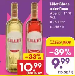 Netto Marken-Discount Lillet Blanc oder Rose Angebot