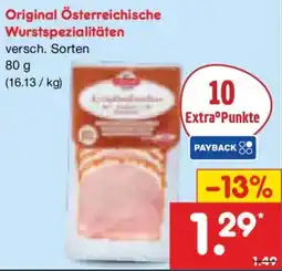 Netto Marken-Discount Original Österreichische Wurstspezialitäten Angebot