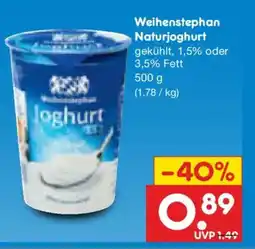 Netto Marken-Discount Weihenstephan Naturjoghurt Angebot