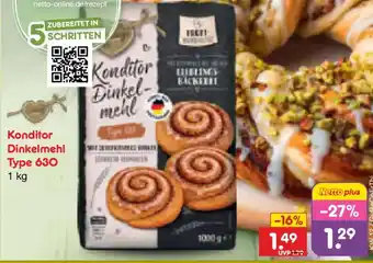 Netto Marken-Discount Konditor Dinkelmehl Type 630 Angebot