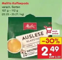 Netto Marken-Discount Melitta Kaffeepads Angebot