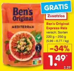 Netto Marken-Discount Ben's Original Express-Reis Angebot
