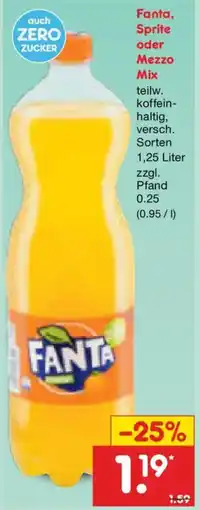 Netto Marken-Discount Fanta, Sprite oder Mezzo Mix Angebot