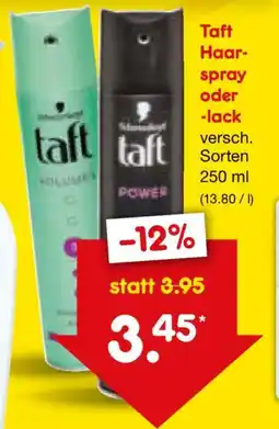 Netto Marken-Discount Taft Haar spray oder lack Angebot