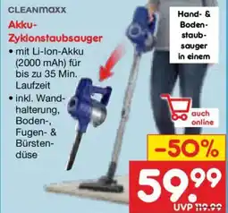 Netto Marken-Discount CLEANMAXX Akku- Zyklonstaubsauger Angebot
