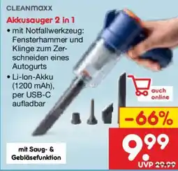 Netto Marken-Discount CLEANMAXX Akkusauger 2 in 1 Angebot