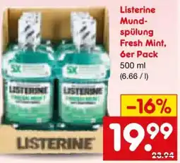 Netto Marken-Discount Listerine Mundspülung Fresh Mint, 6er Pack Angebot
