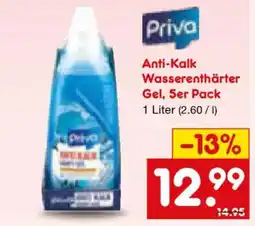 Netto Marken-Discount Priva Anti-Kalk Wasserenthärter Gel, 5er Pack Angebot