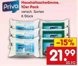 Netto Marken-Discount Priva Haushaltsschwämme,10er Pack Angebot
