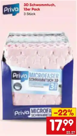 Netto Marken-Discount Priva 3D Schwammtuch, 13er Pack Angebot