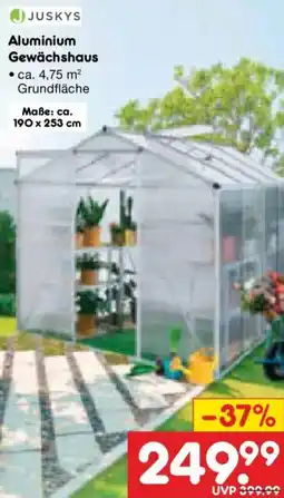 Netto Marken-Discount JUSKYS Aluminium Gewächshaus Angebot