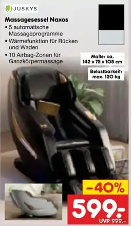 Netto Marken-Discount JUSKYS Massagesessel Naxos Angebot