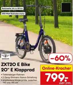 Netto Marken-Discount ZXT2O E Bike 20" E Klapprad Angebot