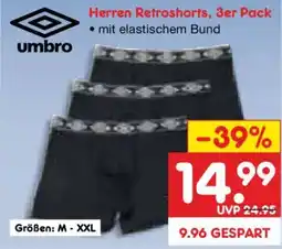 Netto Marken-Discount umbro Herren Retroshorts, 3er Pack Angebot