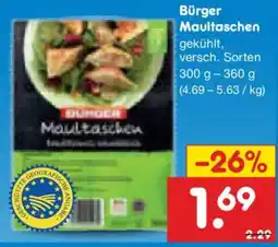 Netto Marken-Discount Bürger Maultaschen Angebot