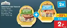 Netto Marken-Discount Hofmaier Leberwurst oder Teewurst Angebot
