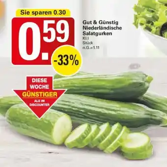 WEZ Gut & Günstig Niederländische Salatgurken Angebot