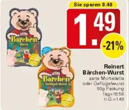 WEZ Reinert Bärchen-Wurst Angebot