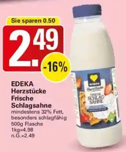 WEZ EDEKA Herzstücke Frische Schlagsahne Angebot