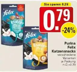 WEZ Purina Felix Katzensnacks Angebot