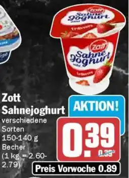 AEZ Zott Sahnejoghurt Angebot