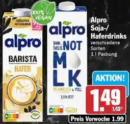 AEZ Alpro Soja/ Haferdrinks Angebot