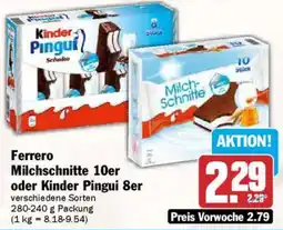 AEZ Ferrero Milchschnitte 10er oder Kinder Pingui 8er Angebot