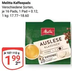 Globus Melitta Kaffeepads Angebot