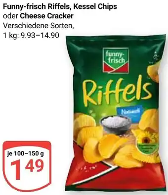 Globus Funny-frisch Riffels, Kessel Chips oder Cheese Cracker Angebot