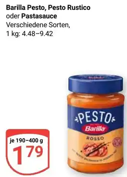 Globus Barilla Pesto, Pesto Rustico oder Pastasauce Angebot
