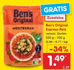 Netto Marken-Discount Ben's original express-reis mediterran Angebot