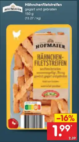 Netto Marken-Discount Hofmaier hähnchenfiletstreifen Angebot