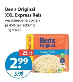 V Markt Ben's original xxl express reis Angebot