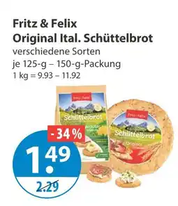 V Markt Fritz & felix original ital. schüttelbrot Angebot