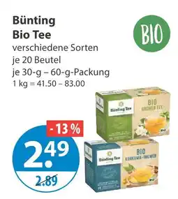 V Markt Bünting bio grüner tee Angebot